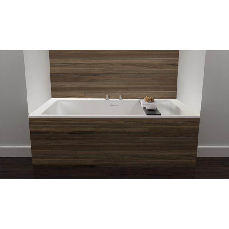 WETSTYLE Cube Bath 60 X 30 X 24 - 3 Walls - Built In Pc O/F & Drain - Copper Con - White True High Gloss