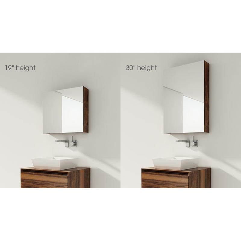 WETSTYLE Furniture ''M'' - Mirrored Cabinet 18 X 30 Height - Left Hinges - Lacquer White High Gloss