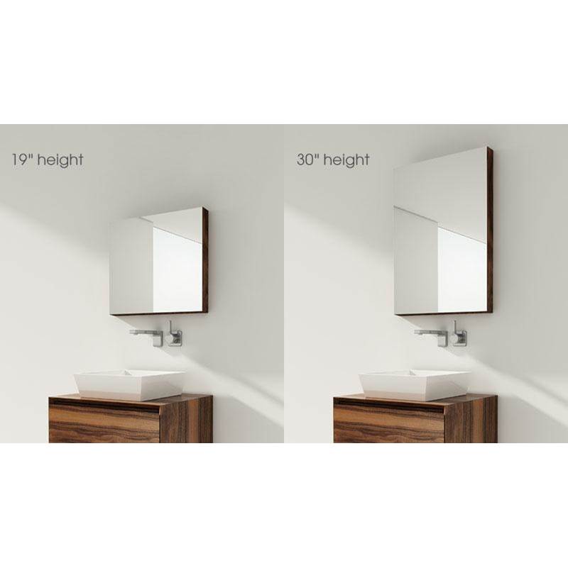 WETSTYLE Furniture ''M'' - Recessed Mirrored Cabinet 28 X 19-1/8 Height - Walnut Natural No Calico