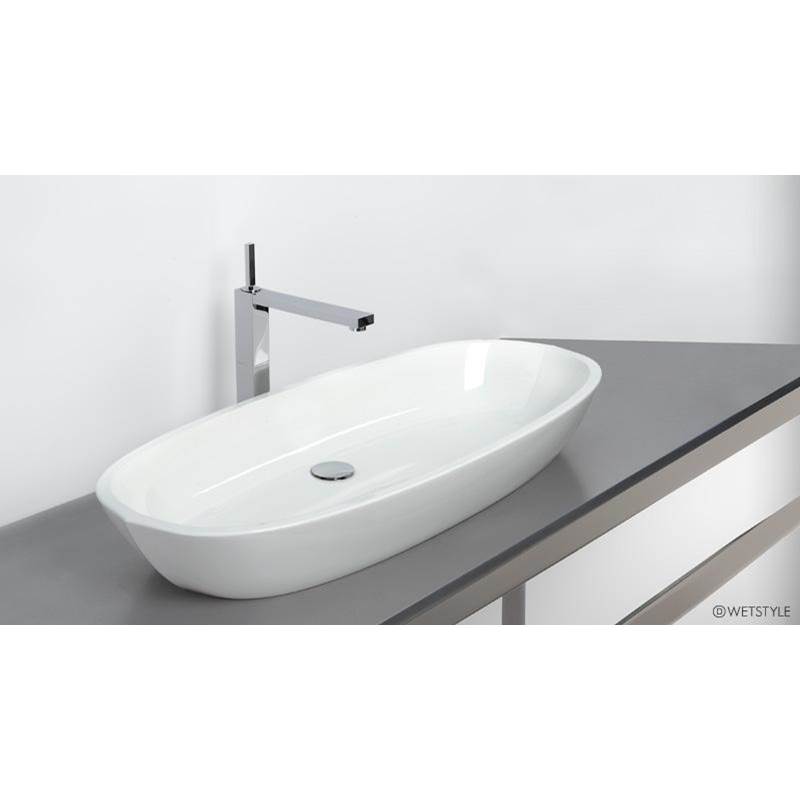 Wet Style Lav - Be - 36 X 15 X 4 - Above Mount Vessel - Mb O/F - White True High Gloss
