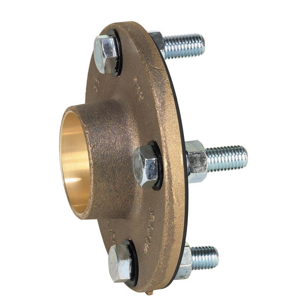 Watts 3 In Lead Free Class 125 Dielectric Flange Pipe Fitting, Solder Copper Flange, Bronze Body, Gasket, Bolt Ins, Nuts, And Bolts