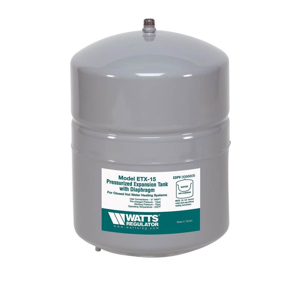Watts Non-Potable Water Expansion Tank, Tank Volume 2.1 Gallons, Mounts To Supply Piping, 1/2 In Mnpt Connection
