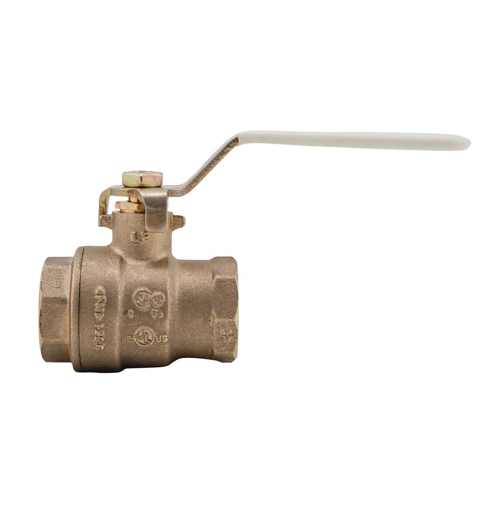 Watts 2 1/2 In Lead Free 2-Piece Full Port Ball Valve with Threaded End Connections, Chrome Plated Brass Ball