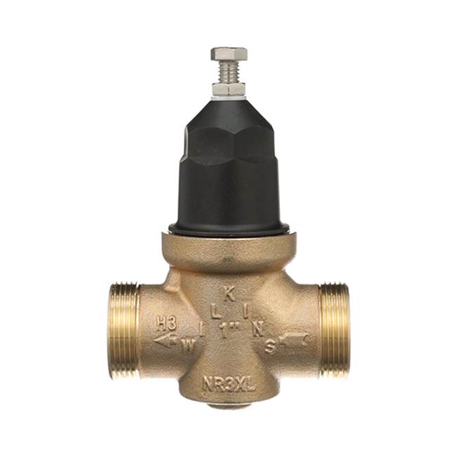 Zurn Industries 1'' NR3XL Pressure Reducing Valve with double union FNPT connection and a male barbed connection PEX tailpiece