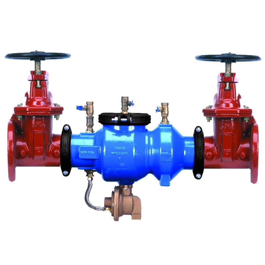 Zurn Industries Reduced Pressure Principle Assy, Lead-Free, Grooved Body, Grooved x Grooved, Less Gate Valves