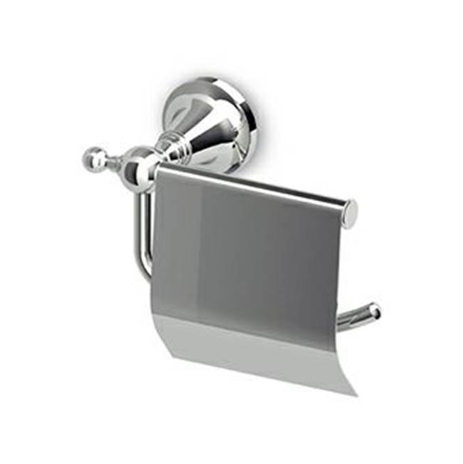 Zucchetti USA Toilet paper holder with cover.